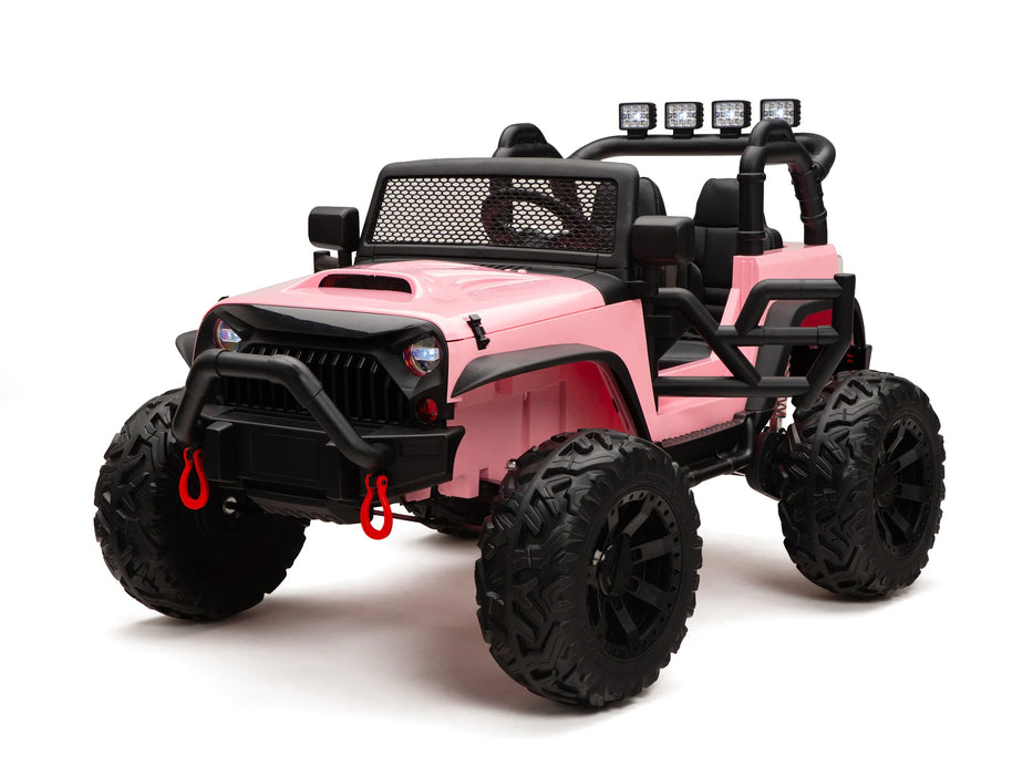 24 volt Battery Operated Ride On Truck Remote Control 1 Leather Seat Pink color
