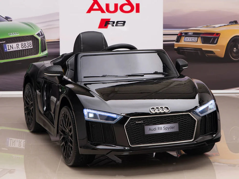 12 Volts Audi R8 Kids Electric Ride On Car Remote Control Leather Seat Black Color