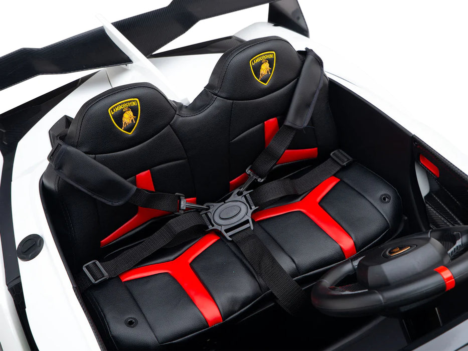 Kids Lamborghini Veneno Ride On Car 4x4 2 Leather Seats Remote Control White Paint