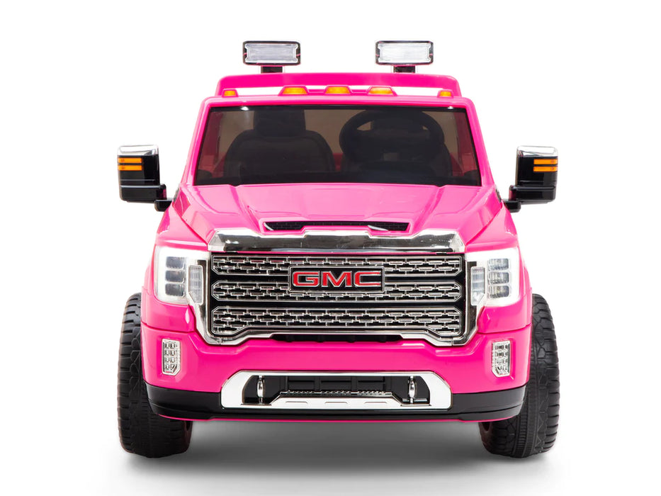 Ride On GMC Sierra Kids Car 12 Volt 2 Seats EVA Rubber Wheels Pink Color.