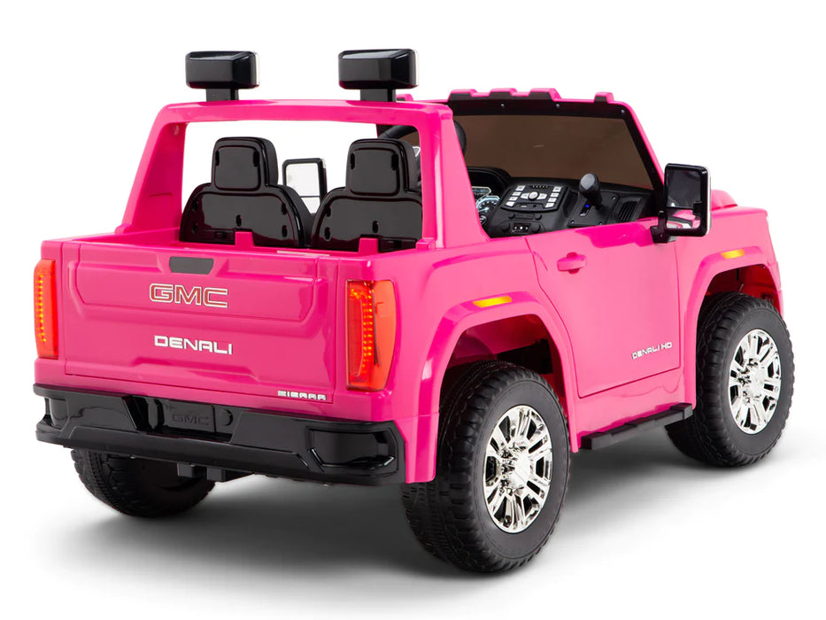 Ride On GMC Sierra Kids Car 12 Volt 2 Seats EVA Rubber Wheels Pink Color.