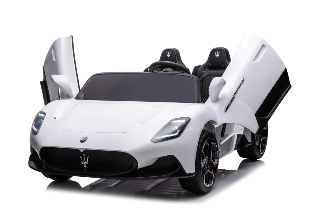 Maserati Kids Ride On 24V 4X4 Powered Car 2 Seats Remote Control EVA Wheels White Color