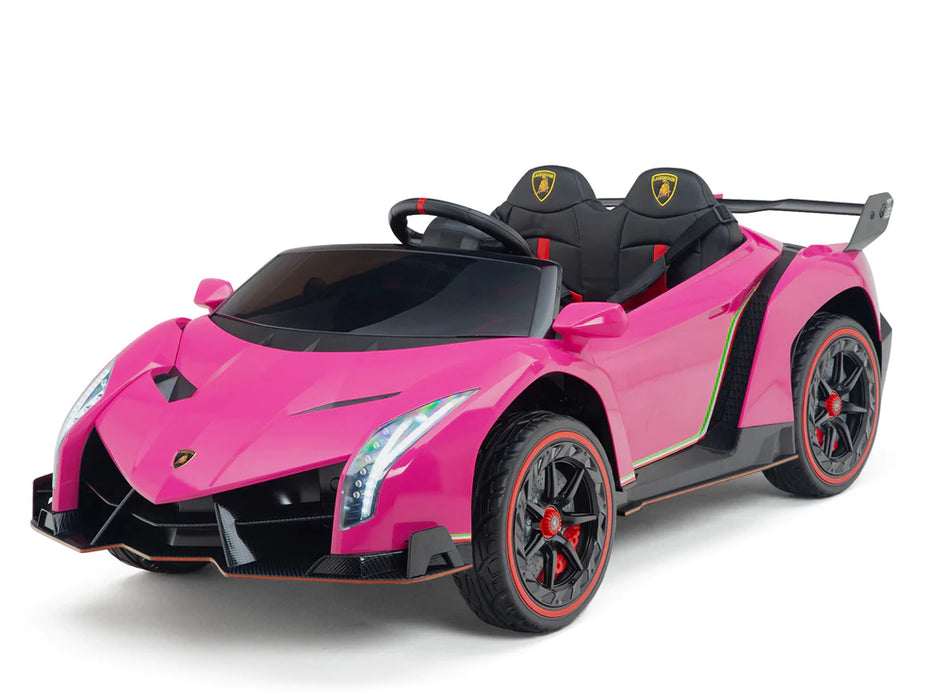 Lamborghini Veneno  Kids Ride On Car 12 Volt 4x4 Remote Control 2 Seats Riding Toy Pink