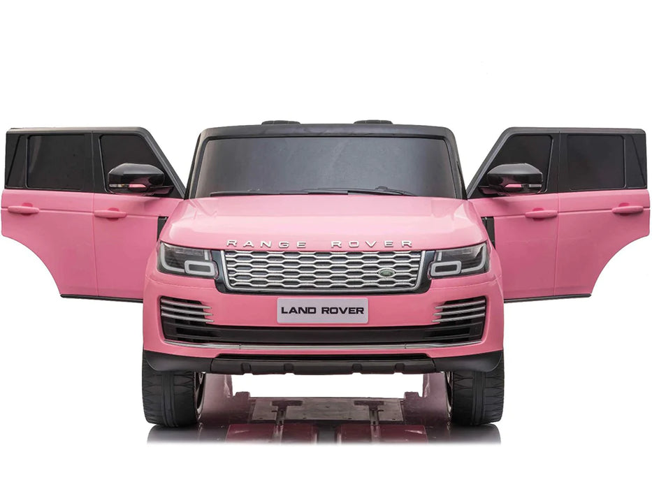 24 Volt Land Rover Kids Pink Ride On SUV Car 2 Leather Seats EVA Rubber Wheels MP4 TV Screen