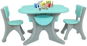 Table Set for Kids and Toddlers with 2 Chairs & Storage Baskets