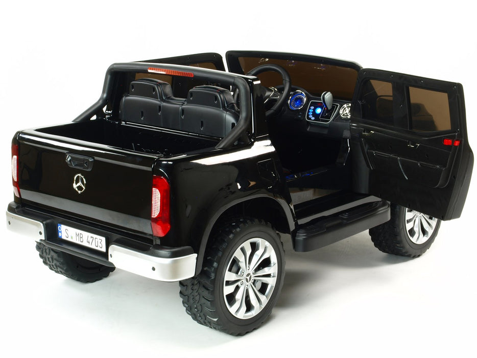 Electric Ride On Mercedes MB-XMX606-black EVA Rubber Wheels 2 Leather Seats 4 Motors MP4 TV SCREEN