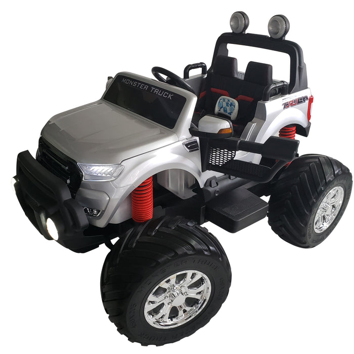 Monster Truck MT750 Silver Kids Electric Battery Operated  Ride On Car With 2 seats