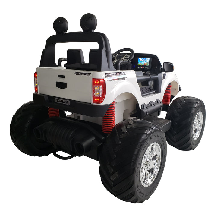 Kids Electric Ride On Monster Truck 4 Motors 2 Battery 12 Volt Each Remote Control 1 Big Comfortable seat