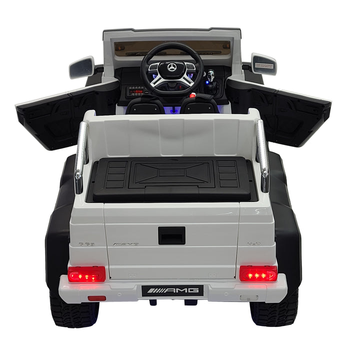 Mercedes Benz G63AMG White Color Electric Ride On 6 Wheel Truck
