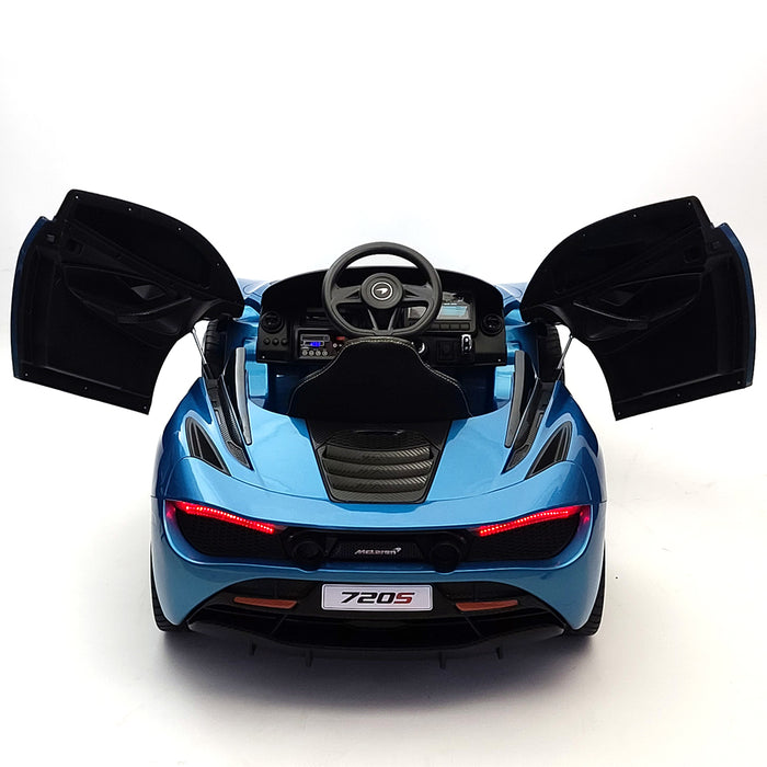 McLaren 720s Blue 12 Volt Toddler Ride On Car 2.4G Remote Control 1 Seat Vertical Open Able doors