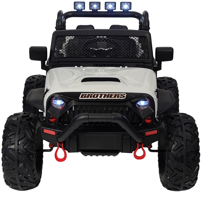 24 Volt Powered Ride On Truck 1 Leather Seats EVA Rubber Wheel Bluetooth USB SD MP3 player for Kids 2 to 5 Years Old