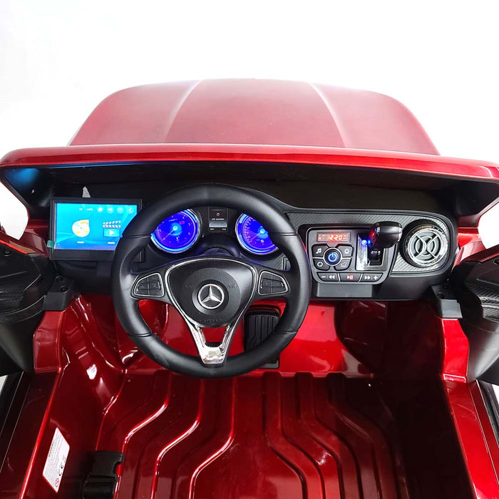 Electric Mercedes MB-XMX606-red Pick up Model 4 Motors- 45 Watts Each 2 Leather Seats MP4 TV Screen