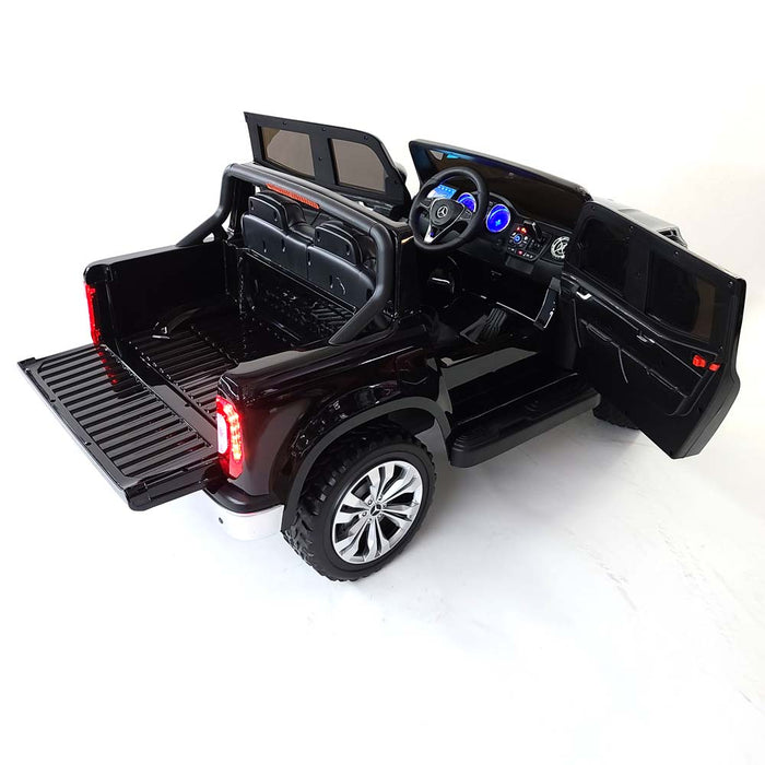 Electric Ride On Mercedes MB-XMX606-black EVA Rubber Wheels 2 Leather Seats 4 Motors MP4 TV SCREEN