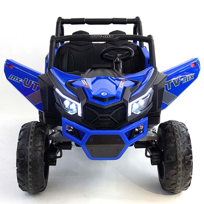 Electric Ride On Buggy-XMX613-24V-MP4-blue 24 Volt 4 Motors- 60 watts each MP4 TV Screen 2 Leather Seats
