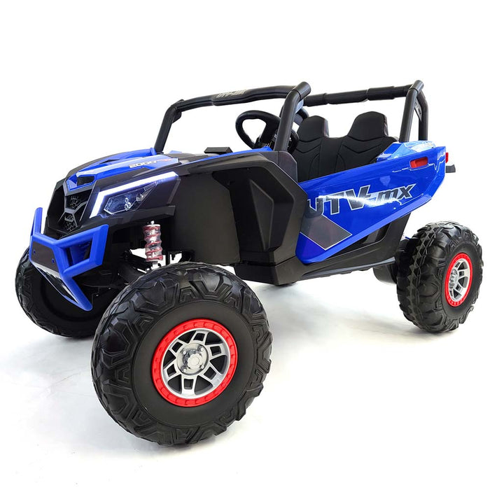 Electric Ride On Buggy-XMX613-24V-MP4-blue 24 Volt 4 Motors- 60 watts each MP4 TV Screen 2 Leather Seats