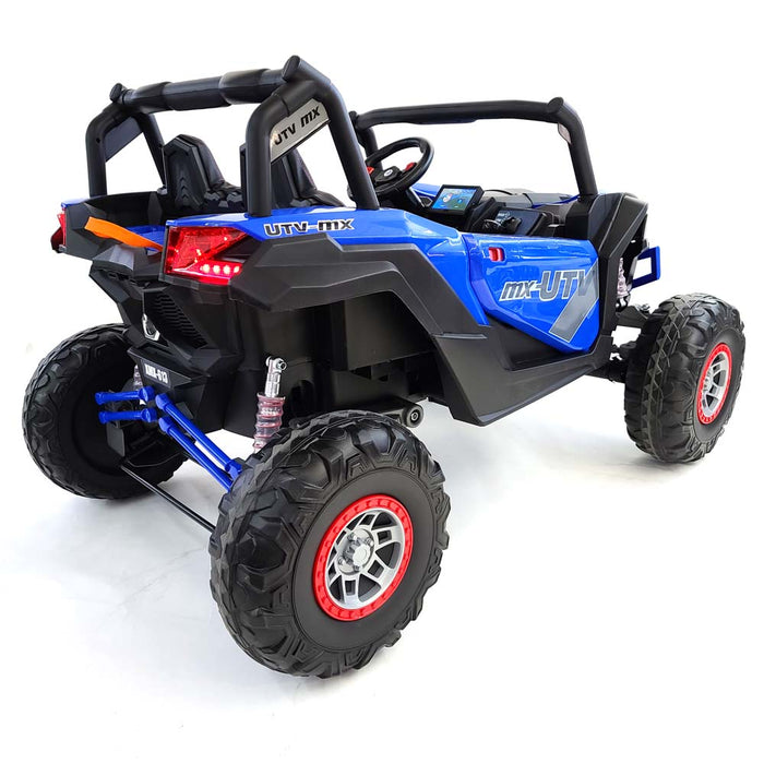 Electric Ride On Buggy-XMX613-24V-MP4-blue 24 Volt 4 Motors- 60 watts each MP4 TV Screen 2 Leather Seats