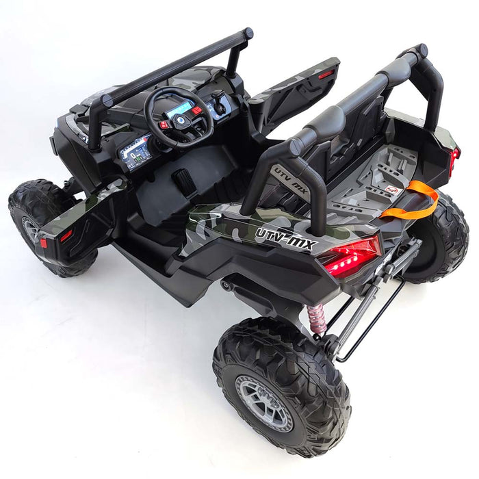 24v 4x4 Powered Electric Ride On Car Buggy-XMX613 MP4 2 Leather Seats EVA Rubber Wheels Remote Control