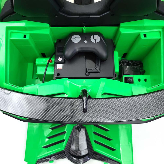 24 Volt Ride On Lamborghini Aventador Drift Electric Licensed Kids Car SVJ Green 2 Seats Remote Control
