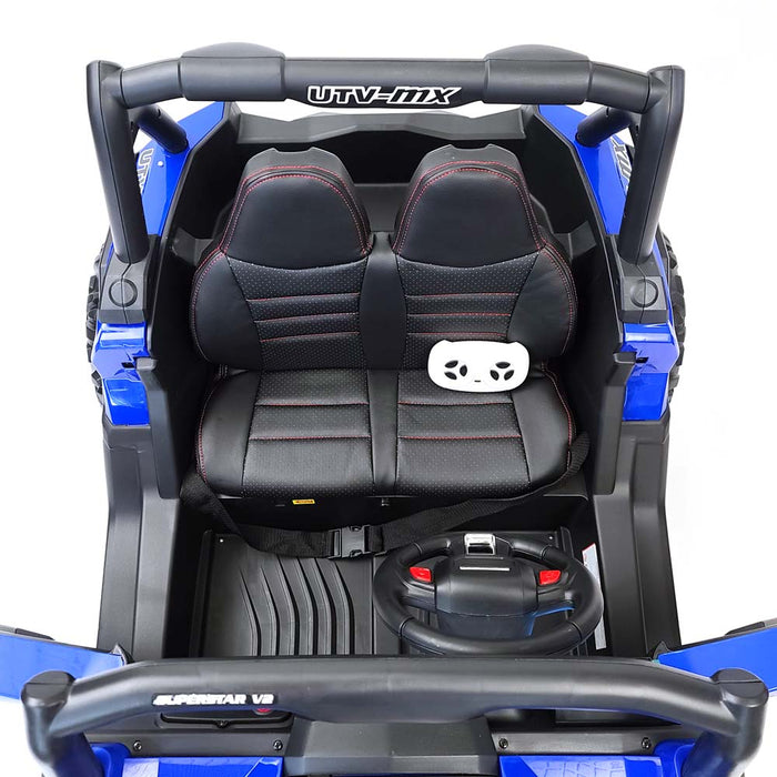 24 Volt Kids Electric Ride On Buggy MP4 TV Touch Screen 2 Leather Seats Rubber Wheels 200 Watts 2 Motors
