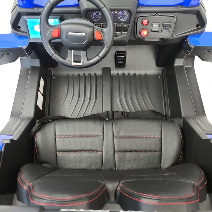 24 Volt Kids Electric Ride On Buggy MP4 TV Touch Screen 2 Leather Seats Rubber Wheels 200 Watts 2 Motors
