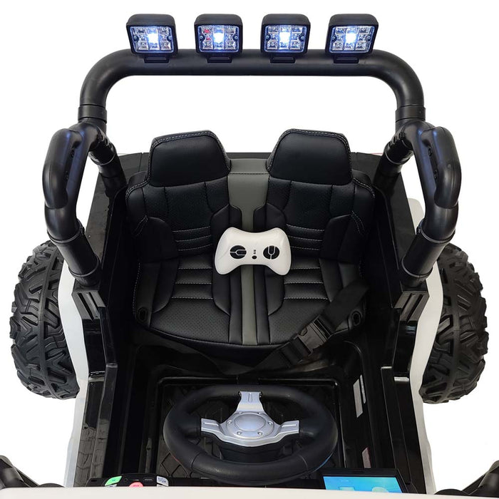 Kids Electric Ride On Police Car 1 Seat 24 Volt Rubber Wheels MP4 TV Screen 2 Motors-200 Watts for kids 2 to 7 years old.