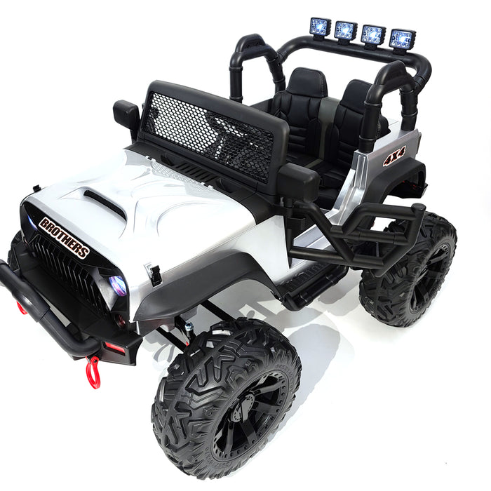 Kids Electric Ride On Jp JC 666 Silver Car 24 Volt Rubber Wheels MP4 TV Screen 2 Motors-200 Watts for kids 2 to 7 years old.