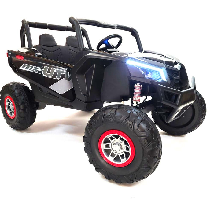 Kids Electric Sport Buggy-XMX613 Black -24 Volt Battery MP4 TV Screen 2 Eco Leather Seats 4 Updated Motors-60 Watts Each Remote Control 2.4G