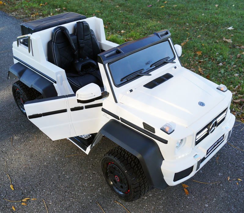 Mercedes Benz G63AMG White Color Electric Ride On 6 Wheel Truck