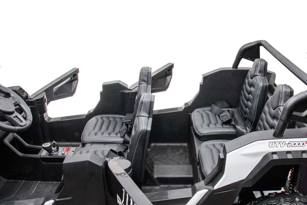 Electric Buggy A033 white 4 Leather Seats 4 Updated Motors 150 Watts EVA Rubber Wheels