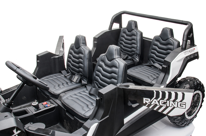 Electric Buggy A033 white 4 Leather Seats 4 Updated Motors 150 Watts EVA Rubber Wheels