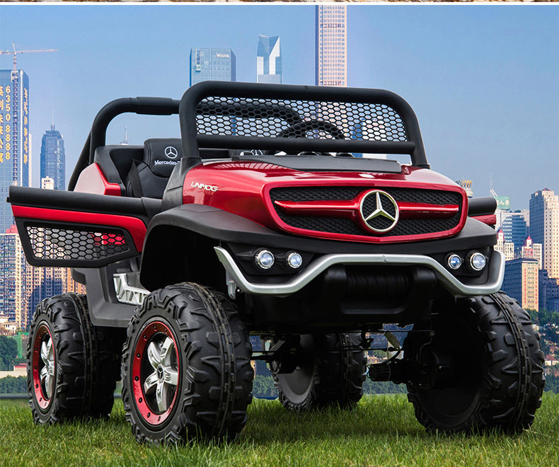 24 Volt Mercedes Unimog Battery  Powered  Kids Electric Ride Car  2 Leather Seats 2 Motors-200 Watts