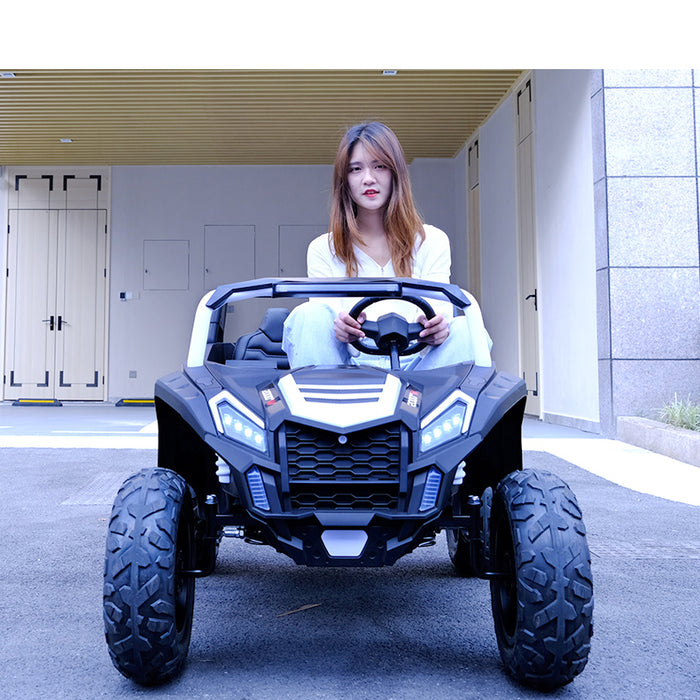 Buggy-A032-180W-white Electric Kids Buggy UTV 2 Seats EVA Rubber Wheels 180 Watts Brush less Motor