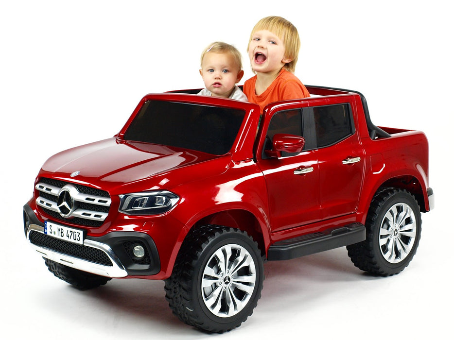 Electric Mercedes MB-XMX606-red Pick up Model 4 Motors- 45 Watts Each 2 Leather Seats MP4 TV Screen